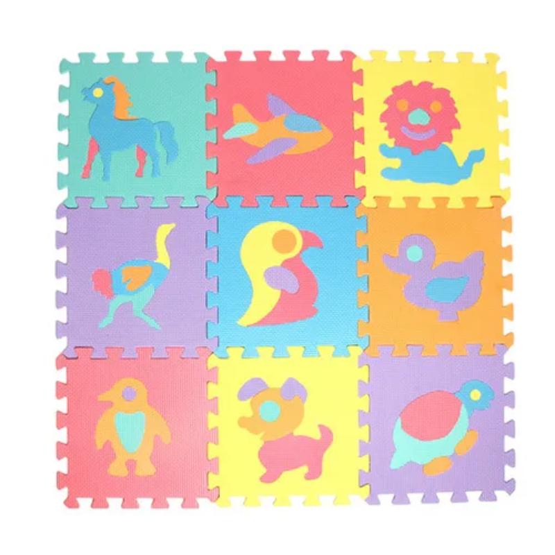 Toyesta-10Pcs/set Baby Puzzle EVA Foam Play Mat-30*30cm-Animal-