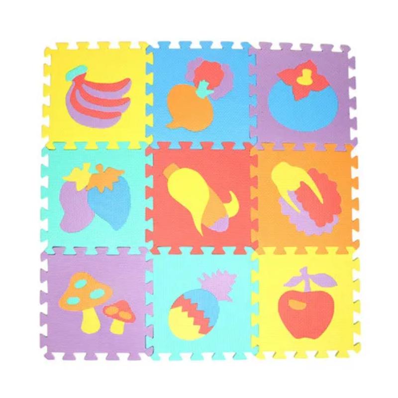 Toyesta-10Pcs/set Baby Puzzle EVA Foam Play Mat-30*30cm-Fruit-