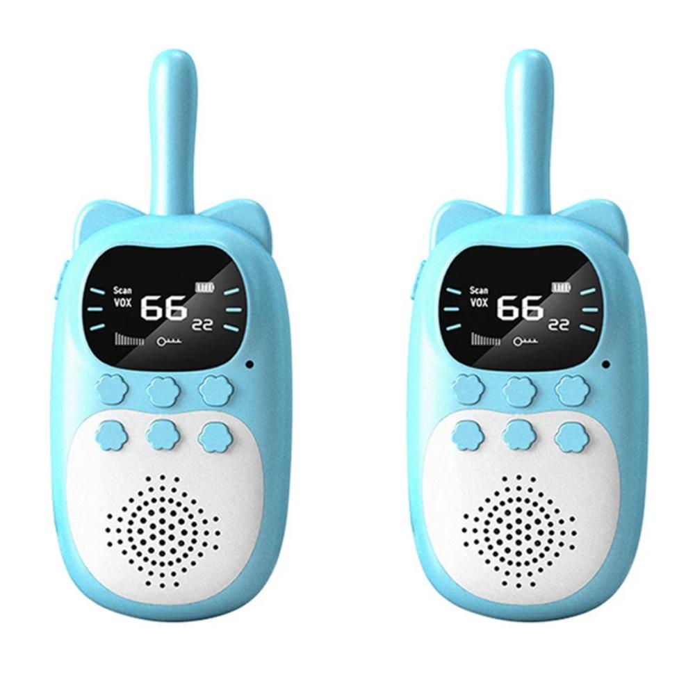 Toyesta-2pcs Rechargeable Kids Walkie Talkie-Blue & Blue-