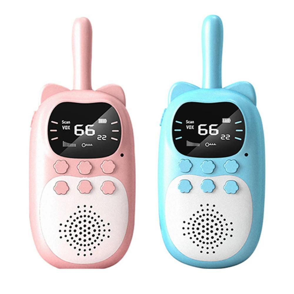 Toyesta-2pcs Rechargeable Kids Walkie Talkie-Pink & Blue-