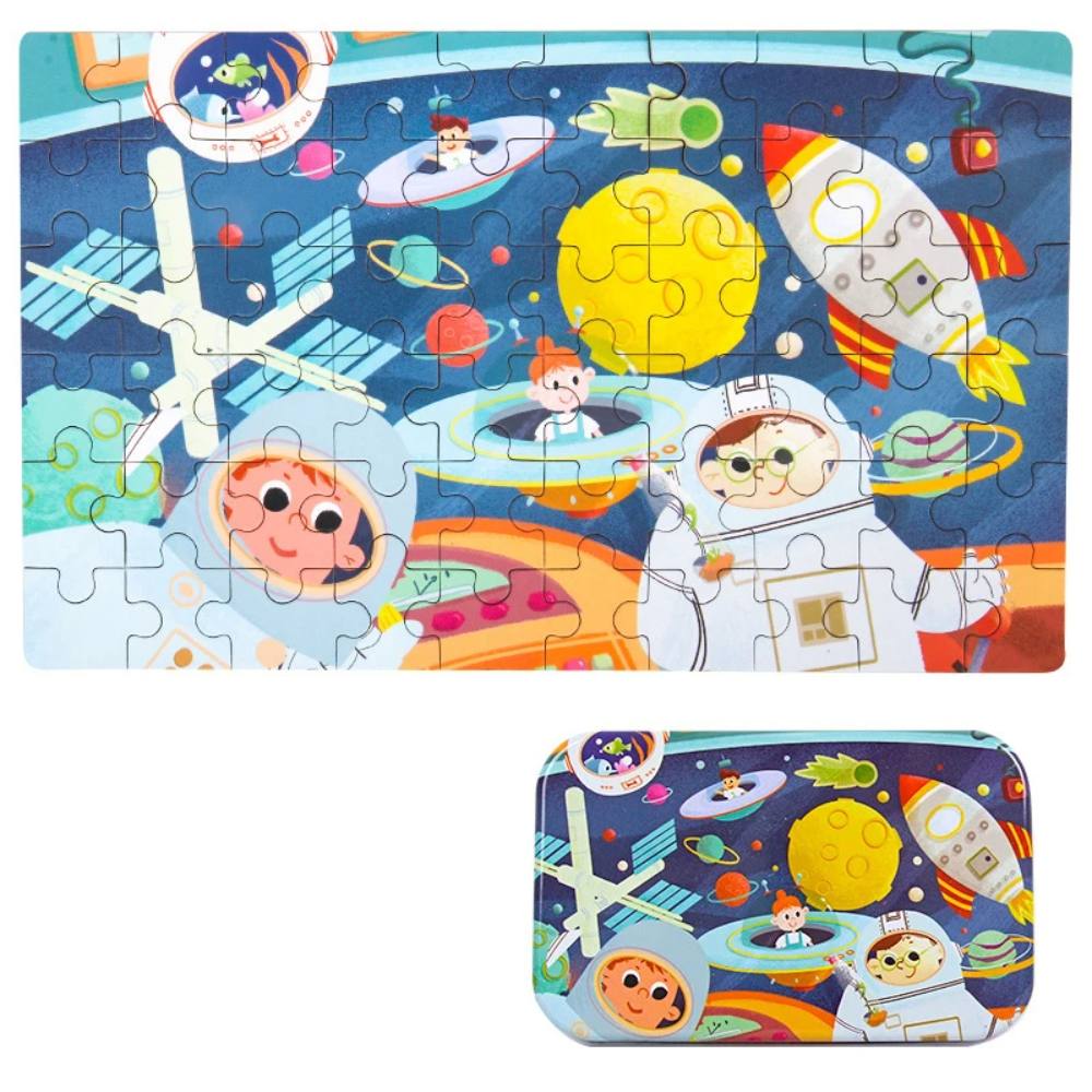 Toyesta-60 Pieces Children Wooden Puzzle Toy-Space Traveling-
