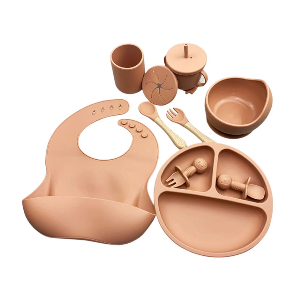 Toyesta-Complete Silicone Baby Feeding Set-Khaki-