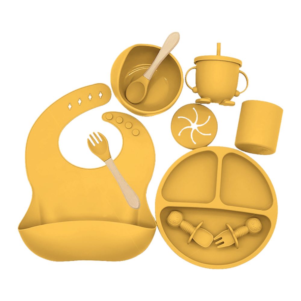 Toyesta-Complete Silicone Baby Feeding Set-Yellow-