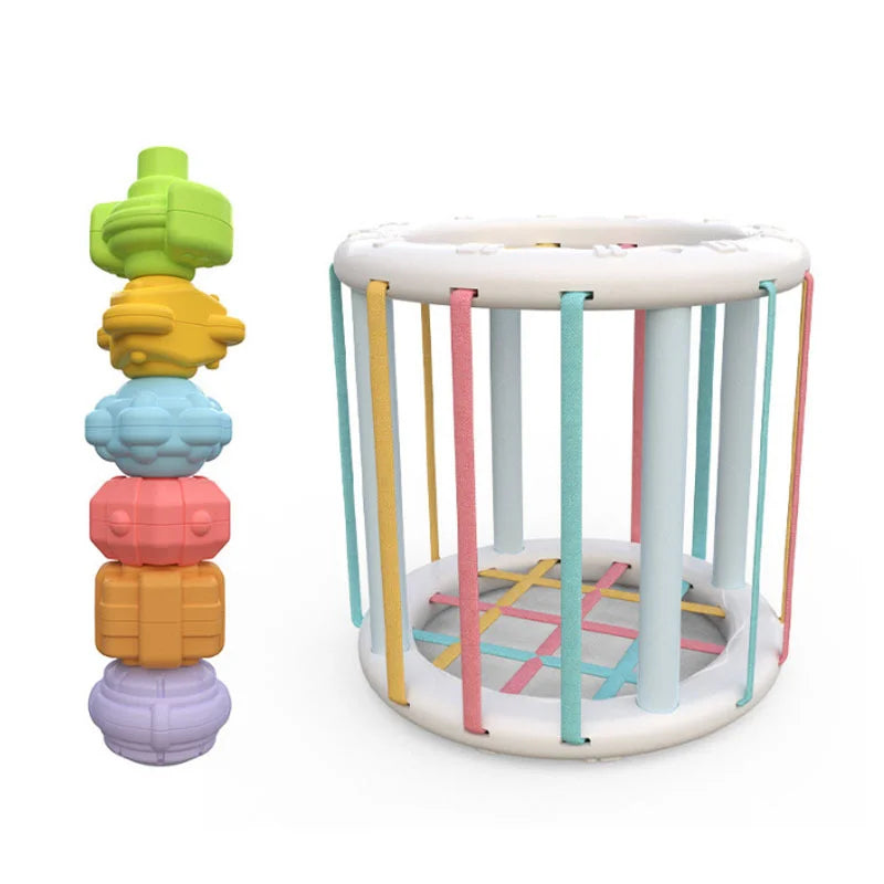 Toyesta-Educational Blocks Sorting Baby Montessori Toys-Round 6 Shape-