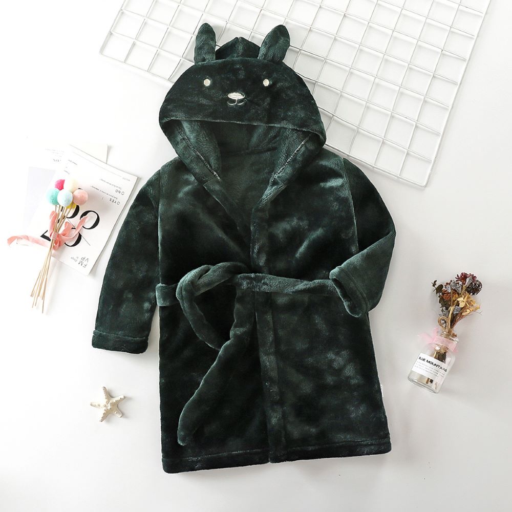 Toyesta-Kids Rabbit Hooded Bathrobe-Green-90-