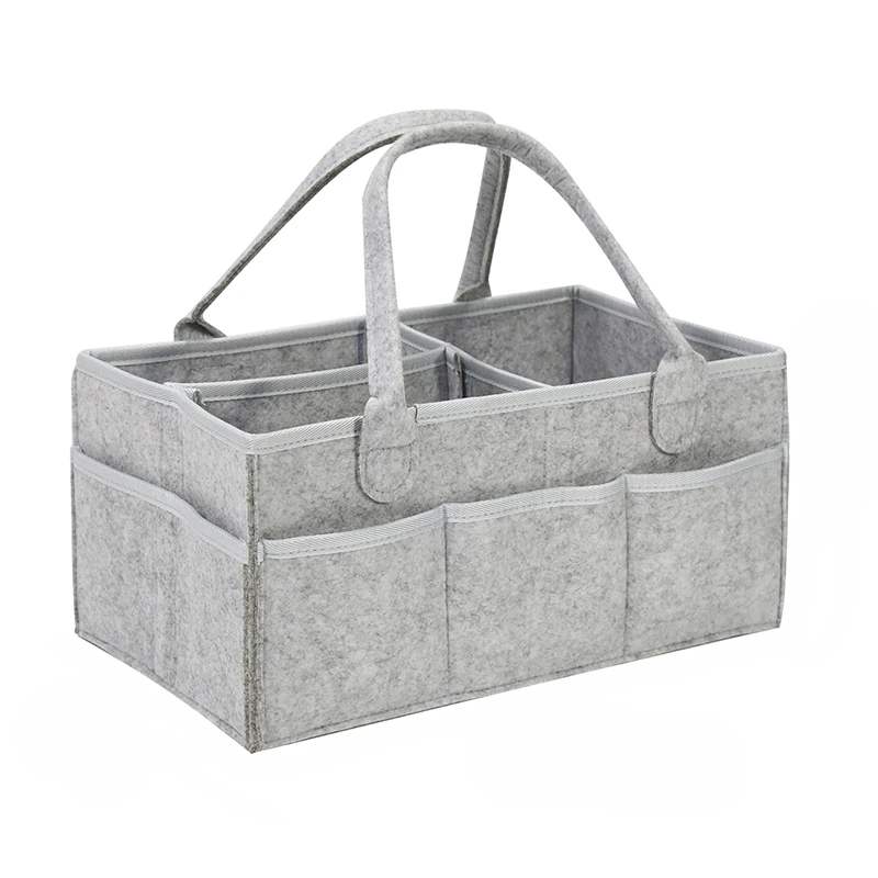 Toyesta-Large Capacity Baby Diaper Storage Bag-Grey-