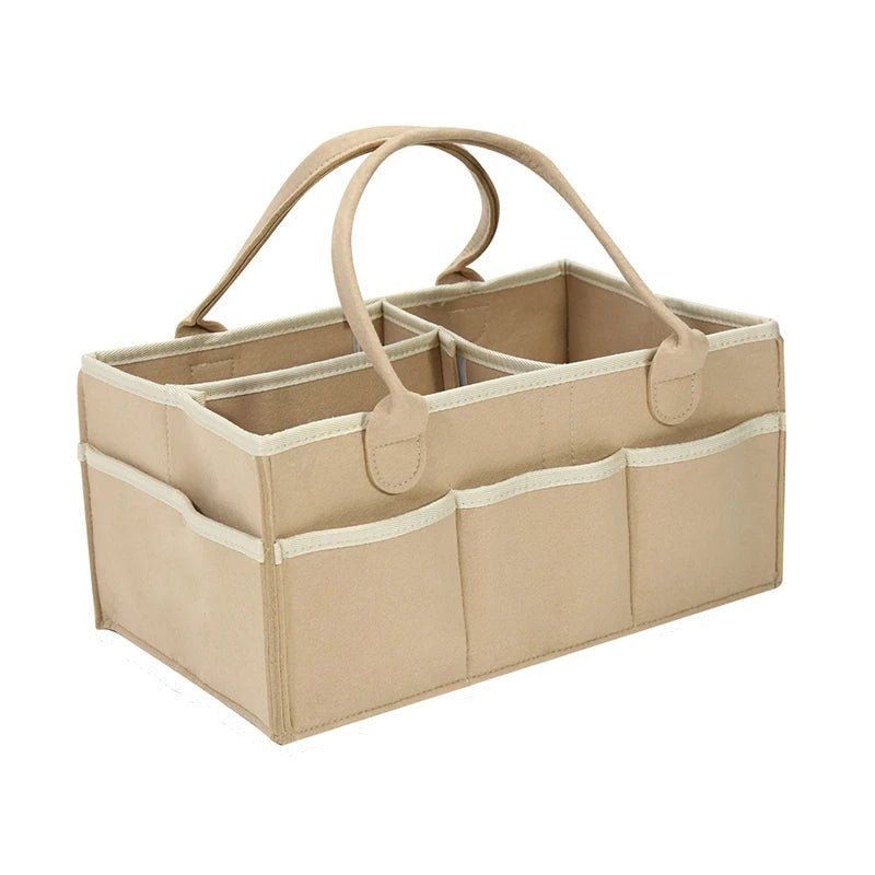 Toyesta-Large Capacity Baby Diaper Storage Bag-Khaki-