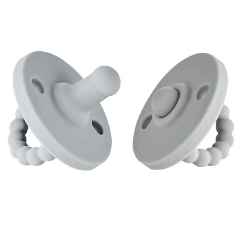 Toyesta-Silicone Soother Baby Pacifier and Teether-Light Grey-