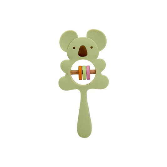 Toyesta-1PCS Silicone Teether Koala Handbells-Green-