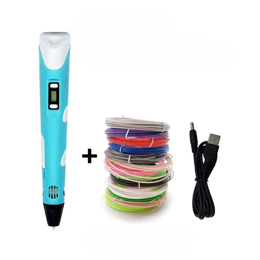 Toyesta-3D Drawing Printing Pen with LCD Screen-Blue-