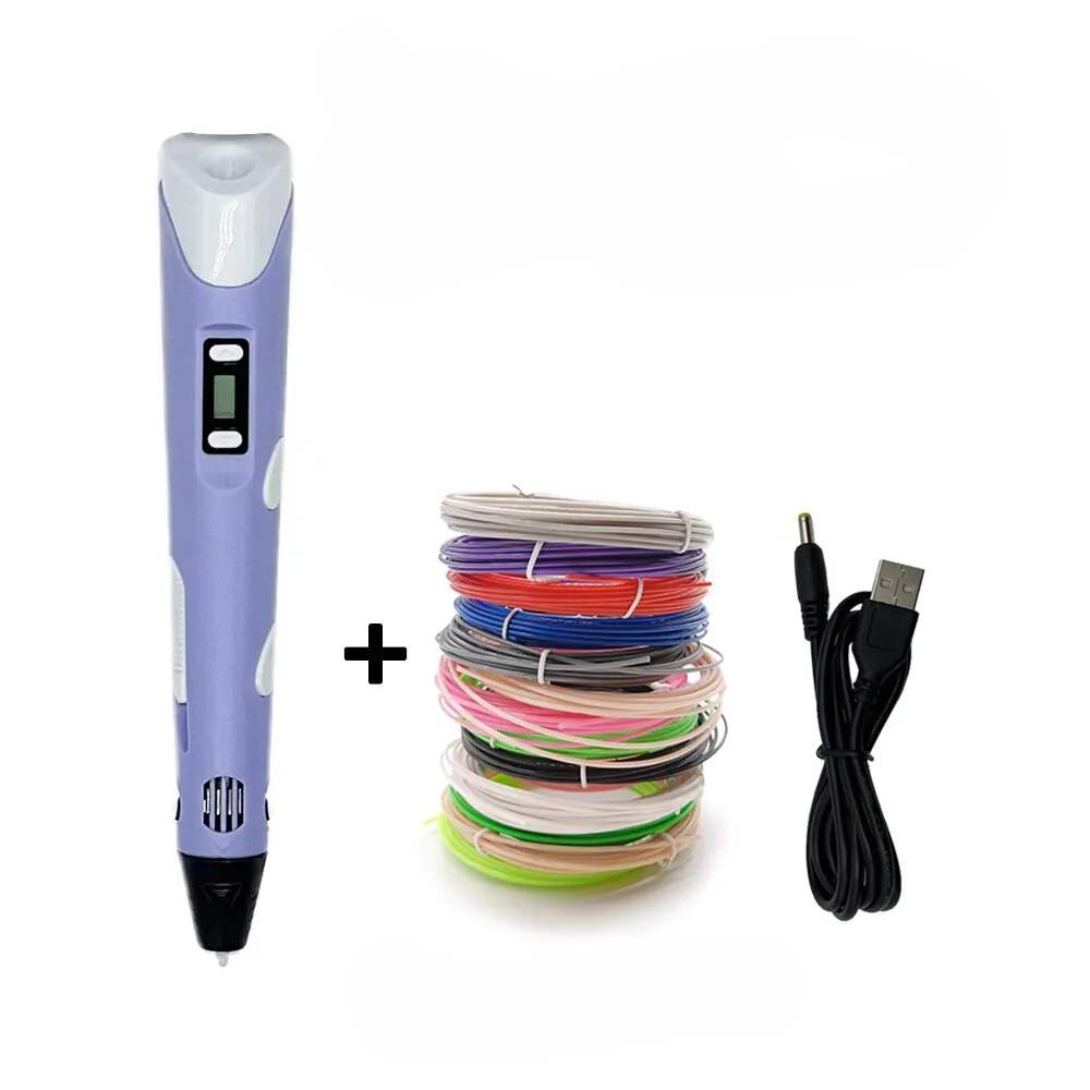 Toyesta-3D Drawing Printing Pen with LCD Screen-Purple-