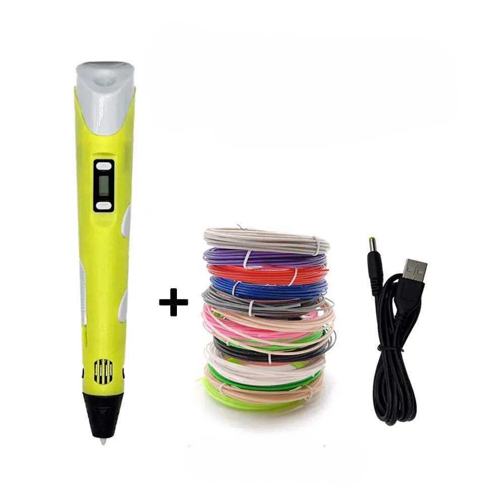Toyesta-3D Drawing Printing Pen with LCD Screen-Yallow-