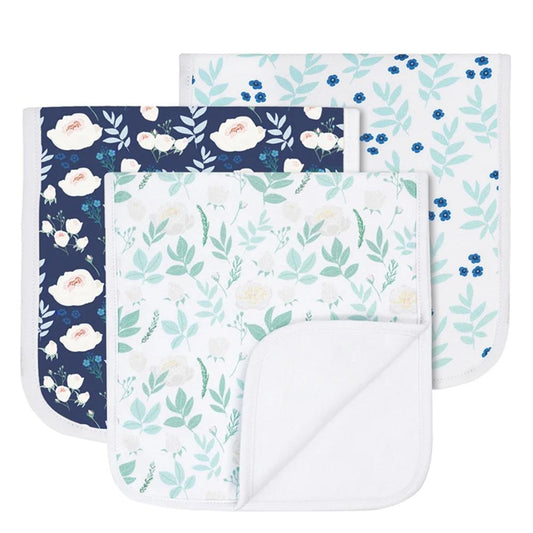 Toyesta-3Pcs Cotton Baby Bibs-Blue-