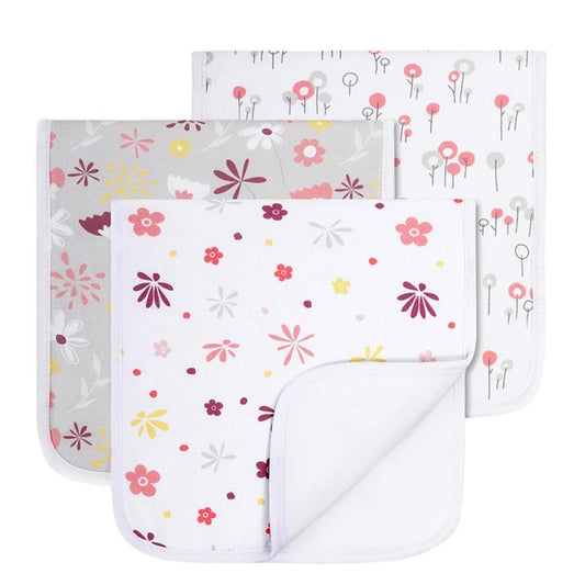 Toyesta-3Pcs Cotton Baby Bibs-Pink-