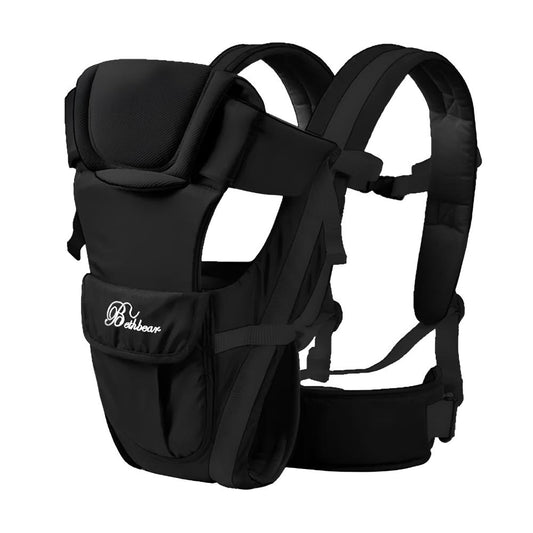 Toyesta-4 in 1 Baby Breathable Carrier Pouch Wrap-Black-