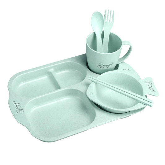 Toyesta-6Pcs/Weaning Set for Children Tableware-Green-