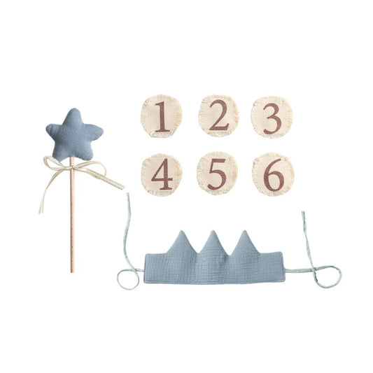 Toyesta-Baby Birthday Cotton Magic Star and Crown Set-Blue-
