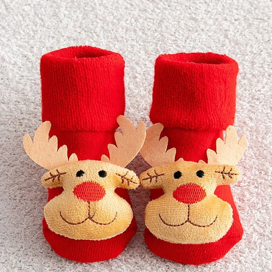 Toyesta-Baby Christmas Socks for Newborns-Elk-0-1T-