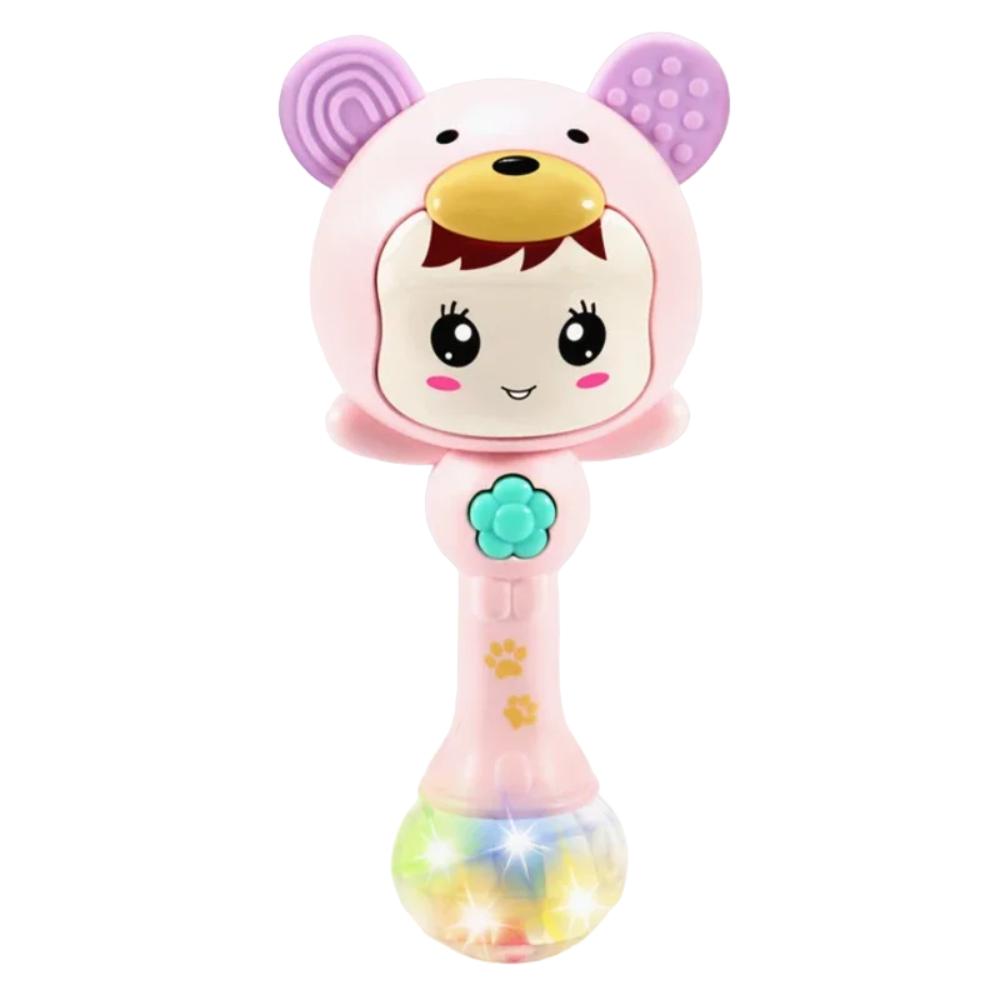 Toyesta-Baby Musical Light Hammer Hand Toy-Pink-
