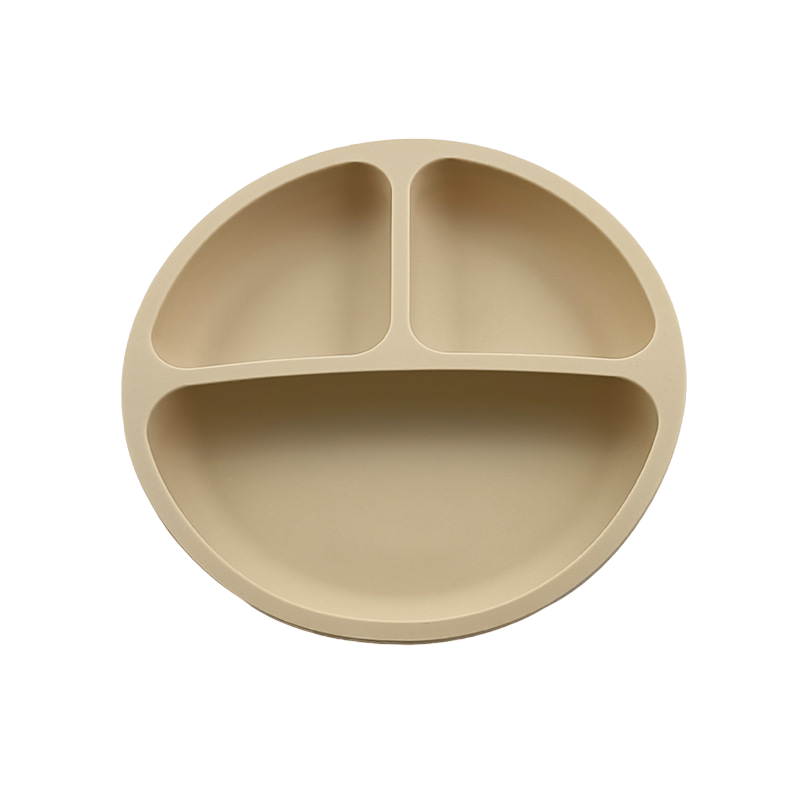 Toyesta-Baby-Safe Silicone Dining Plate-Khaki-