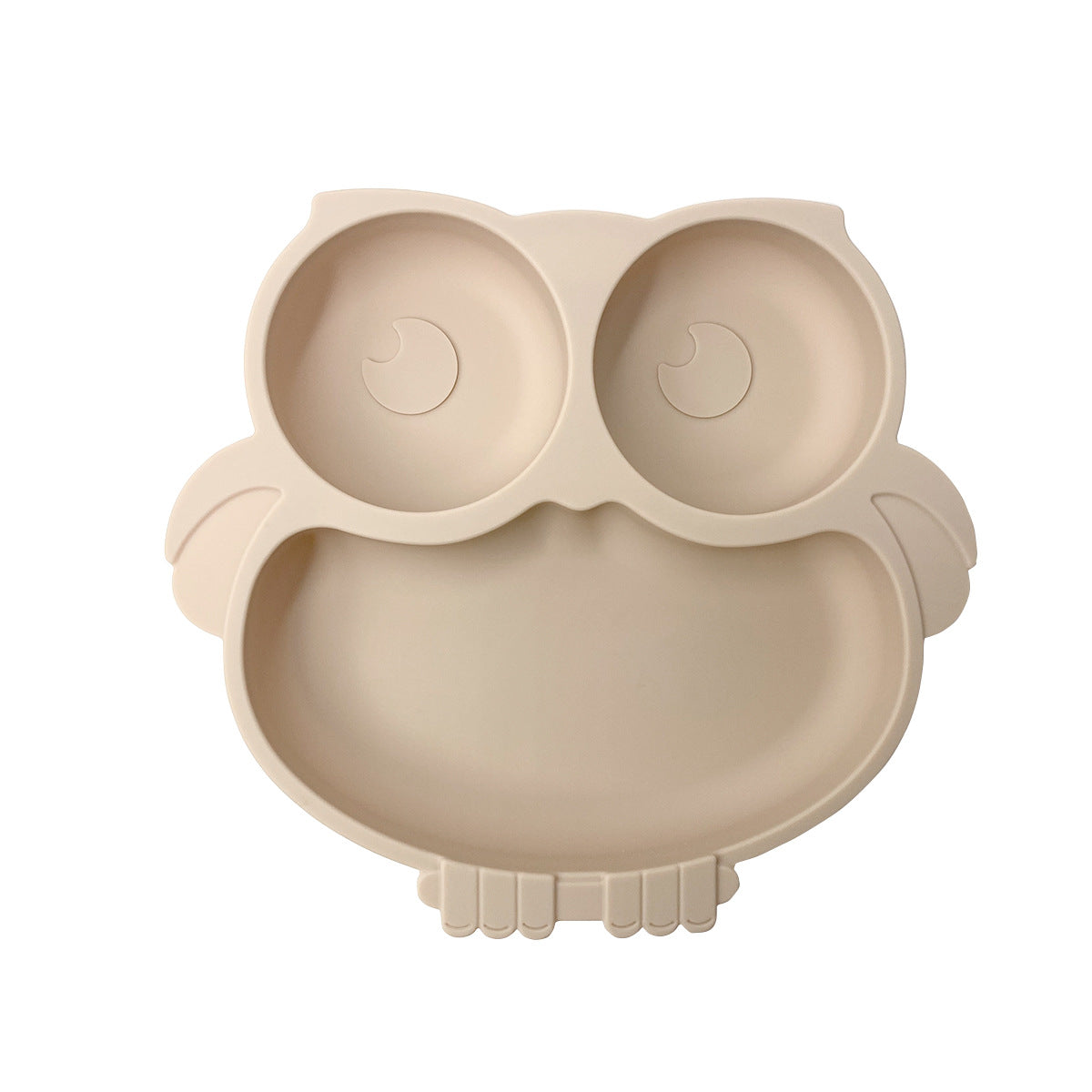 Toyesta-Baby-Safe Silicone Dining Plate-Owl Beige-