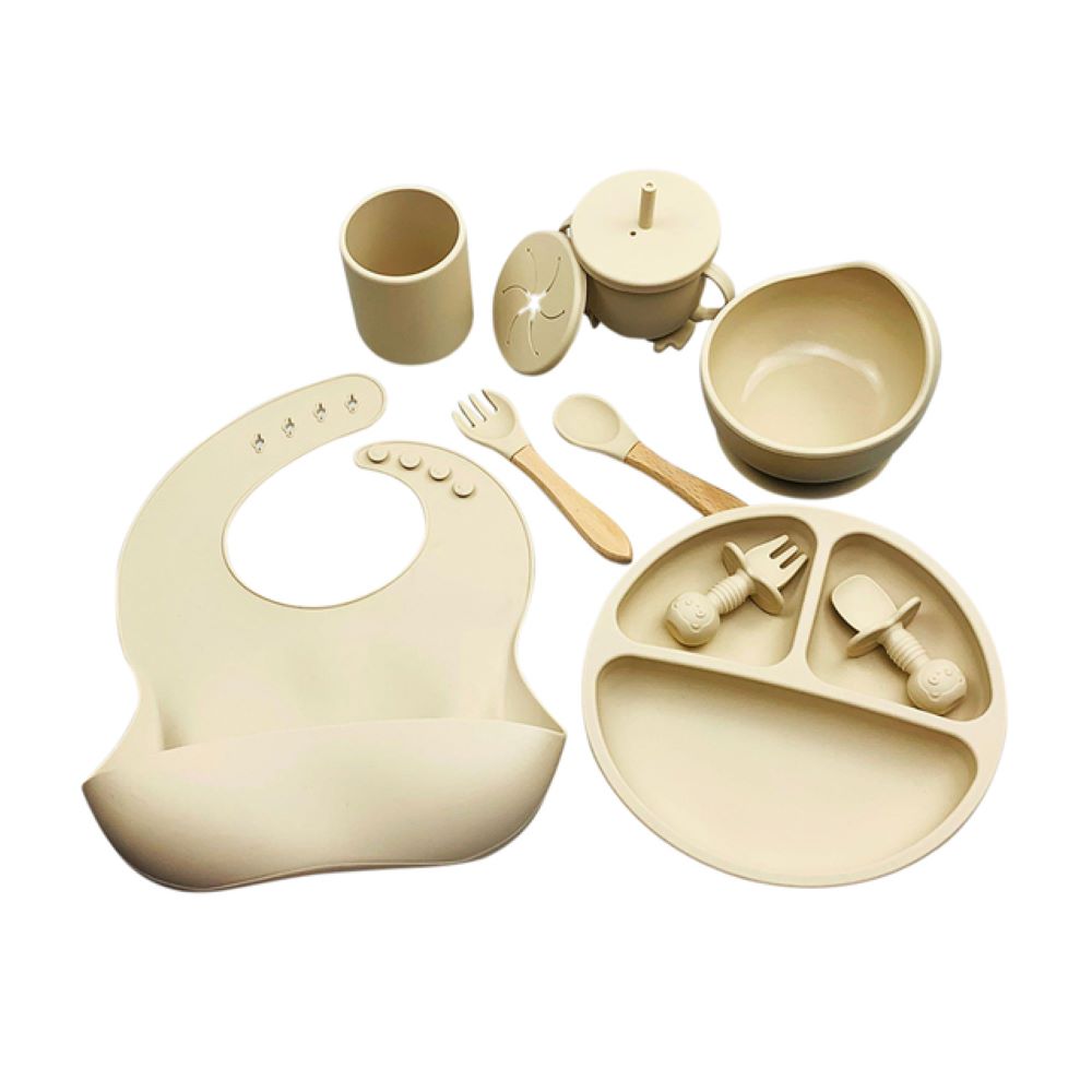 Toyesta-Complete Silicone Baby Feeding Set-Beige-
