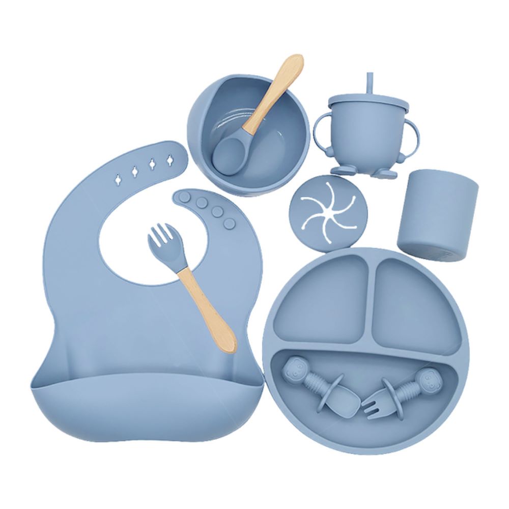Toyesta-Complete Silicone Baby Feeding Set-Dark Blue-