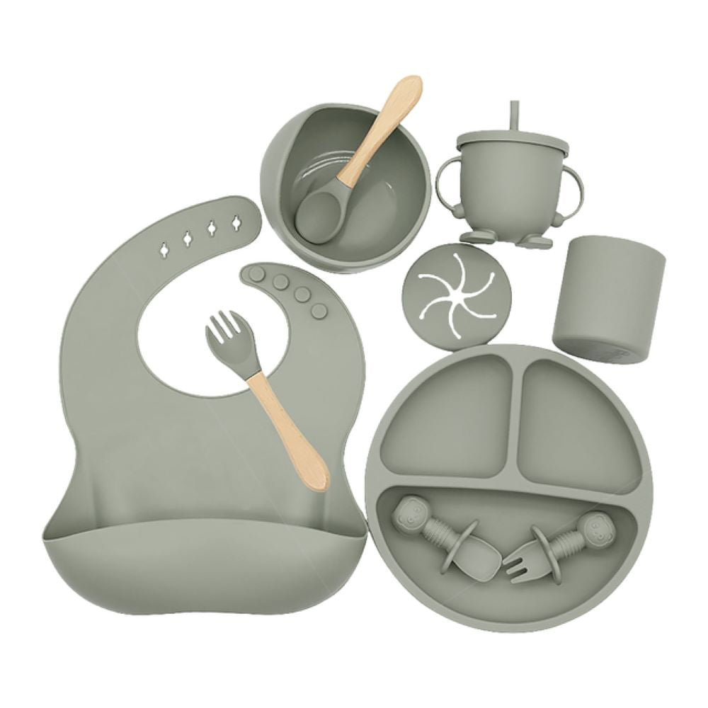 Toyesta-Complete Silicone Baby Feeding Set-Dark Grey-