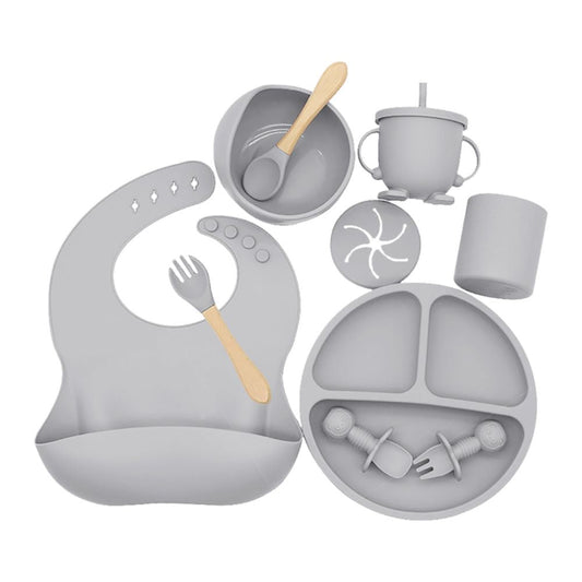 Toyesta-Complete Silicone Baby Feeding Set-Light Grey-