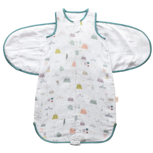 Toyesta-Cotton Wearable Changing Diaper Swaddle Wrap-Green grass-S(65cm)-