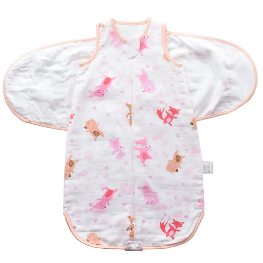 Toyesta-Cotton Wearable Changing Diaper Swaddle Wrap-Sweet forest-S(65cm)-