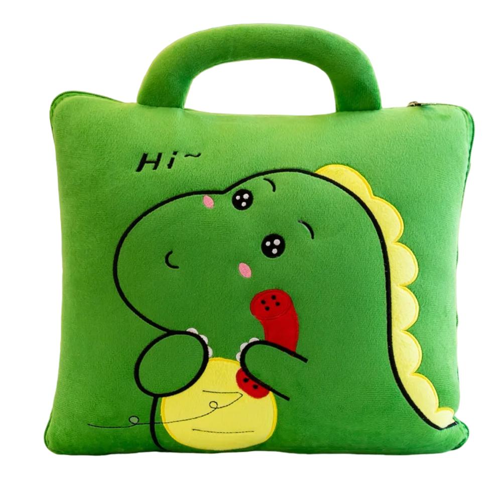 Toyesta-Cute Blanket Quilt-Dual-Use Pillow Folding-Green-blanket 160x100cm-
