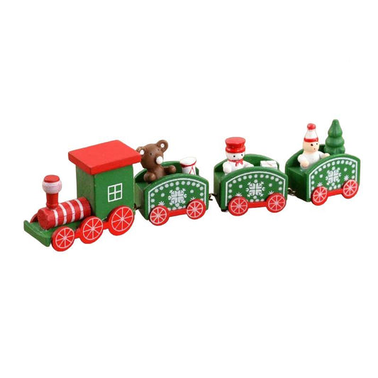 Toyesta-Festive Christmas Wooden Train Kids Gift-Green-