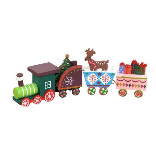 Toyesta-Festive Christmas Wooden Train Kids Gift-Multicolour-