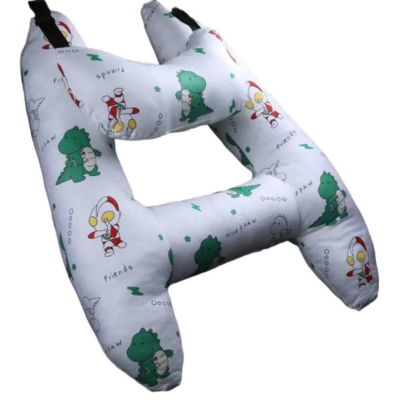 Toyesta-H-Shape Kids Car Travel Pillow - Head Pillow Support-Dinosaure-
