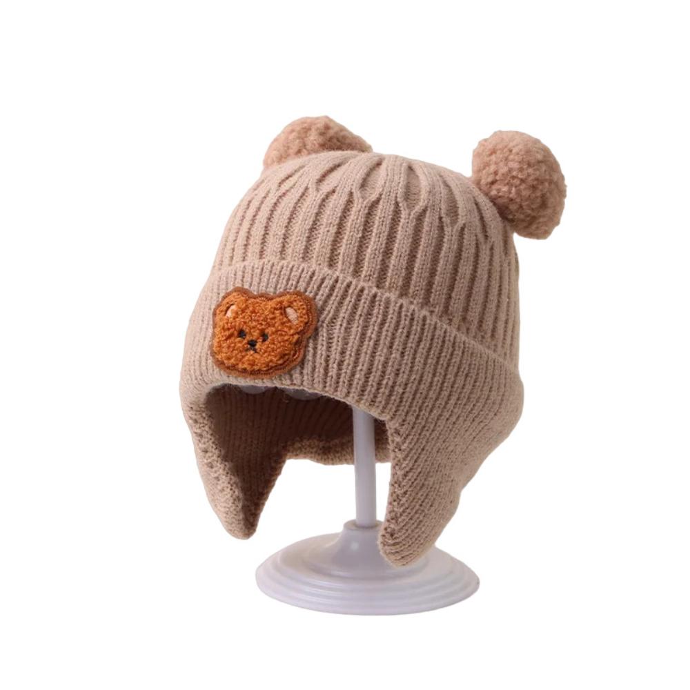 Toyesta-Knitted Winter Baby Beanie Hat-Khaki-