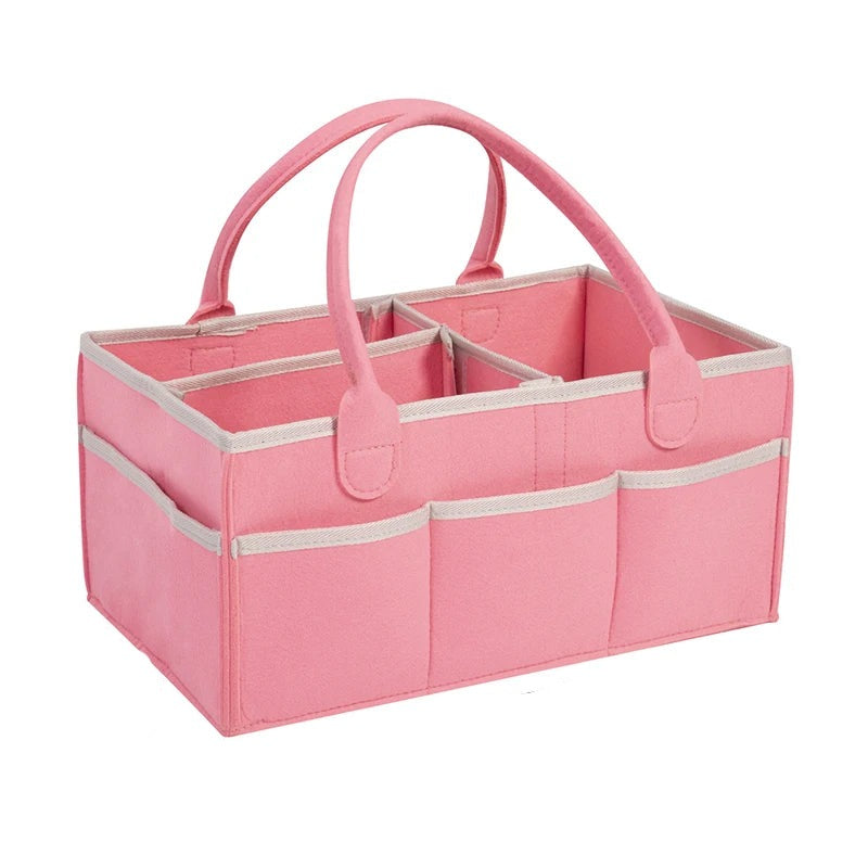 Toyesta-Large Capacity Baby Diaper Storage Bag-Pink-