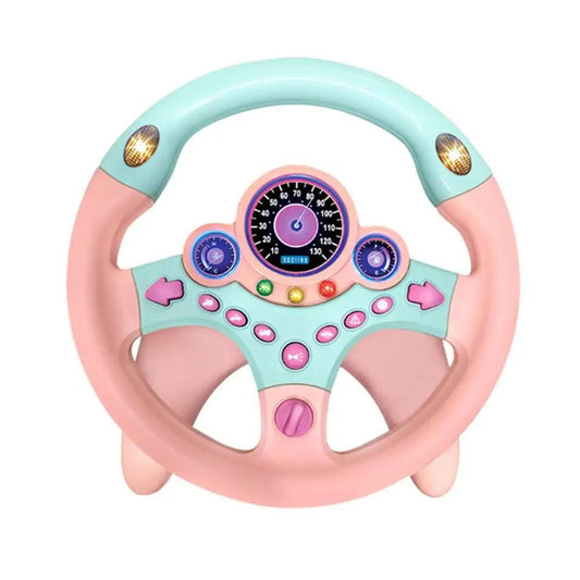 Toyesta-kids Simulator Steering Wheel Toy-Pink-